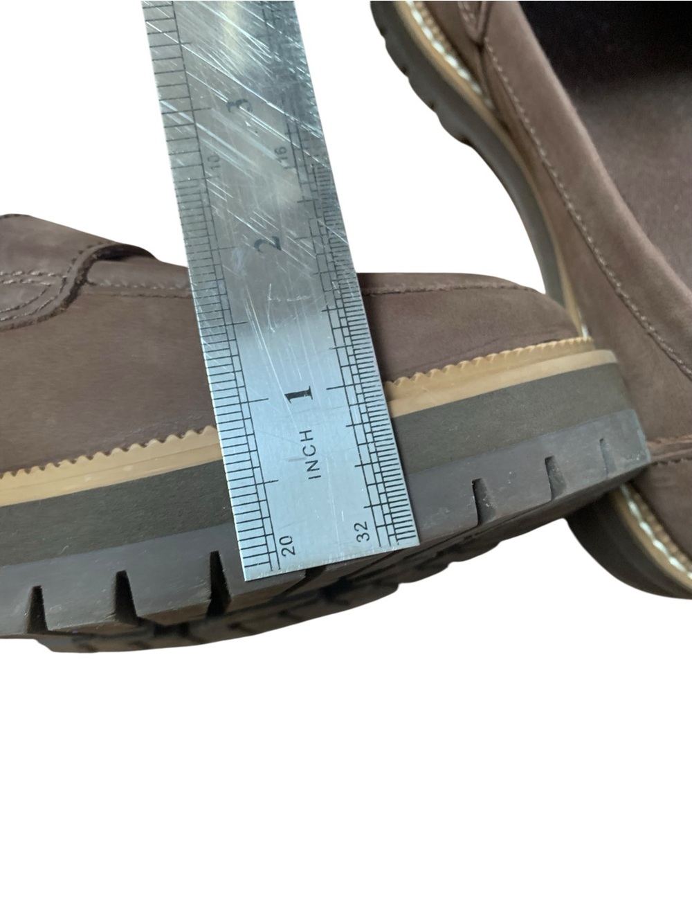 Toms size 9 heeled chunky Women's Brown Nubuck Penny Loafers - Picture 10 of 10